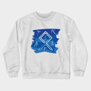 Night Sky Blue Paint Runes Norse Mythology Asatru Crewneck Sweatshirt